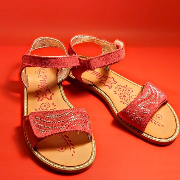 PMG Brand New Real Suede Girls Pink Sandals size 32 (US 1) - Picture 2 of 7